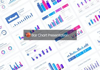 彩色智能条形图折线图PPT图形模板 - 顶尖PPT