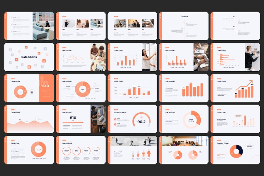 340页欧美数据图形商务通用PPT模板 - 顶尖PPT