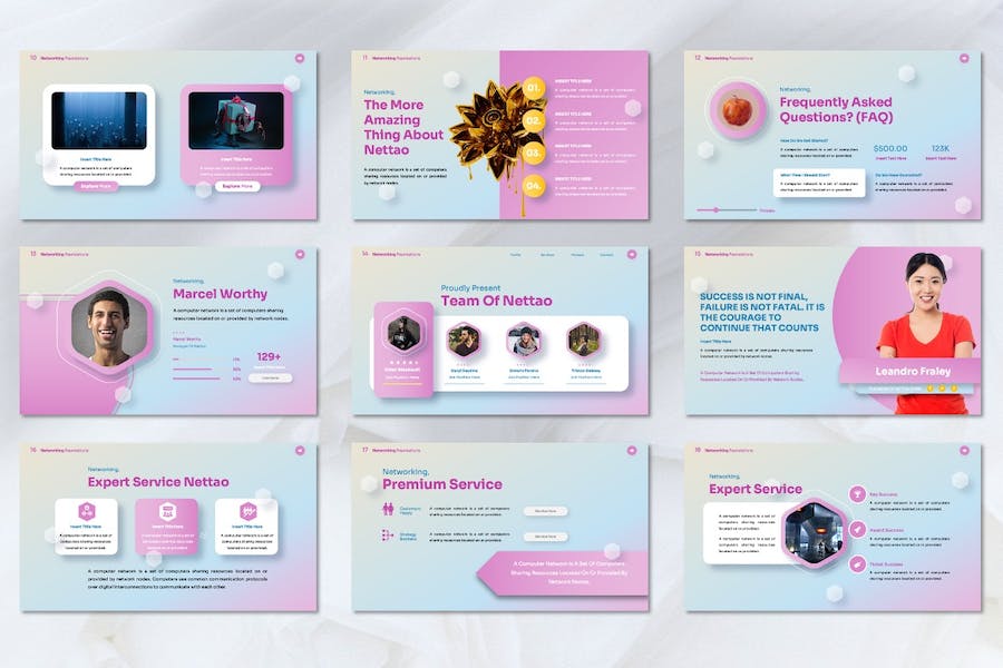 网络通信技术解决方案PPT模板 - 顶尖PPT