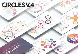圆圈聚合信息图形图表PPT模板 - 顶尖PPT