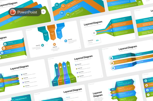 多层级分解信息图形PPT模板 - 顶尖PPT