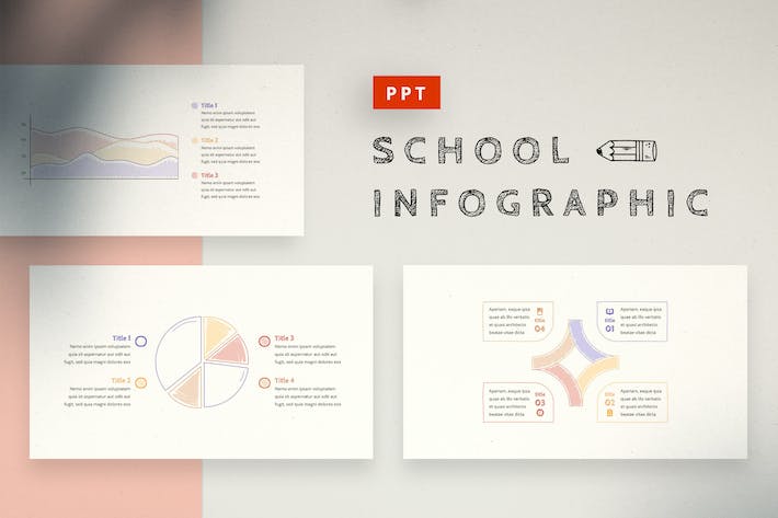 学校-涂鸦-信息图表-幻灯片-模板 - 顶尖PPT