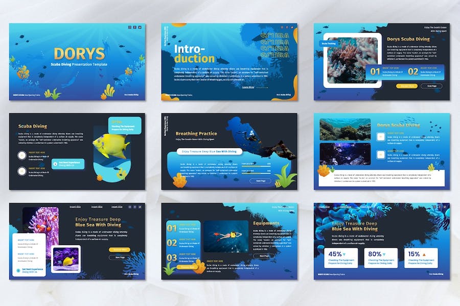 潜水运动水上活动推广宣传Keynote模板 - 顶尖PPT