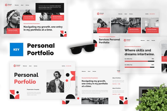 个人作品集展示方案Keynote模板 - 顶尖PPT