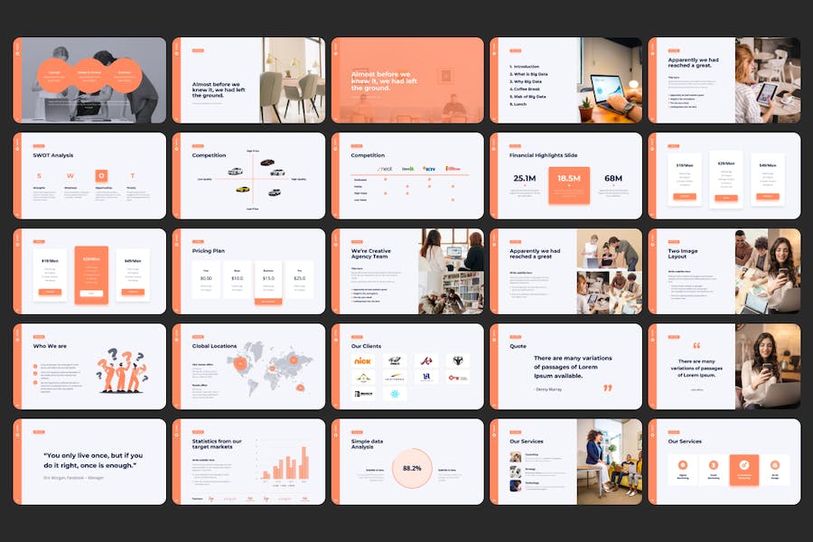 340页欧美数据图形商务通用PPT模板 - 顶尖PPT