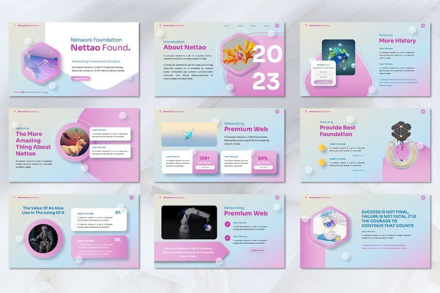 网络通信技术解决方案PPT模板 - 顶尖PPT