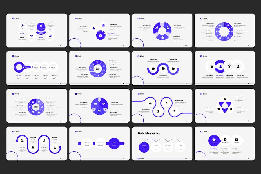 极简风格商务信息图形动画PPT模板 - 顶尖PPT