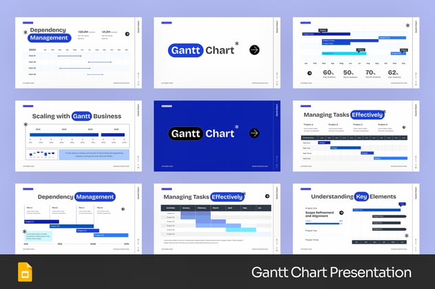 甘特图项目计划管理PPT模板 - 顶尖PPT