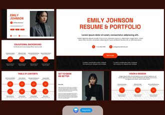 黑橙配色求职简历keynote模板 - 顶尖PPT