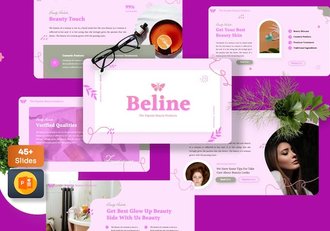 美妆美容产品展示汇报PPT模板 - 顶尖PPT