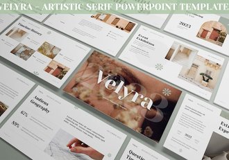 文艺风天鹅绒艺术衬线摄影展示PPT模板 - 顶尖PPT