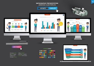彩色数据可视化展示图形keynote模板 - 顶尖PPT