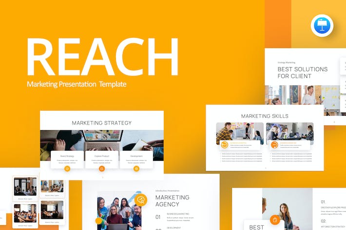 国外创意橙色营销方案策划keynote模板 - 顶尖PPT
