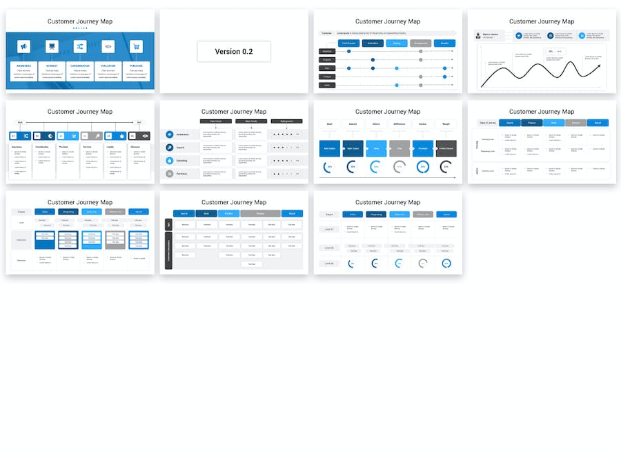 清晰客户旅程图形PPT模板 - 顶尖PPT
