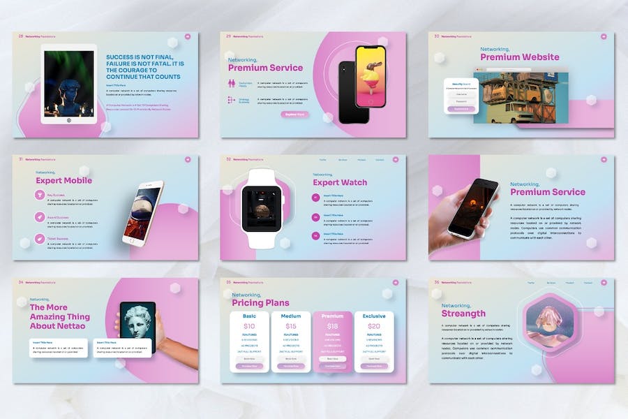 网络通信技术解决方案PPT模板 - 顶尖PPT