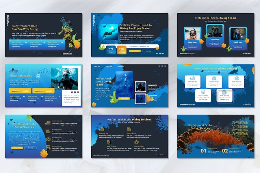 潜水运动水上活动推广宣传Keynote模板 - 顶尖PPT