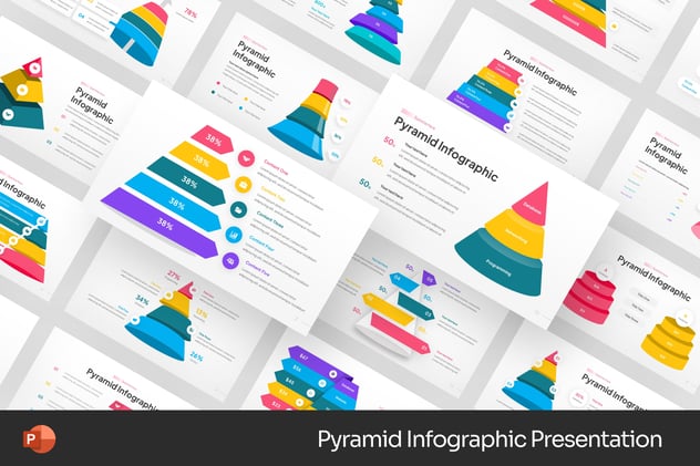 金字塔图形可视化展示PPT模板 - 顶尖PPT