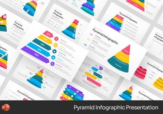 金字塔图形可视化展示PPT模板 - 顶尖PPT