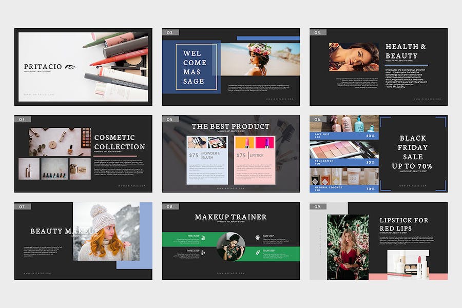 美容美发造型护理服务推广Keynote模板 - 顶尖PPT