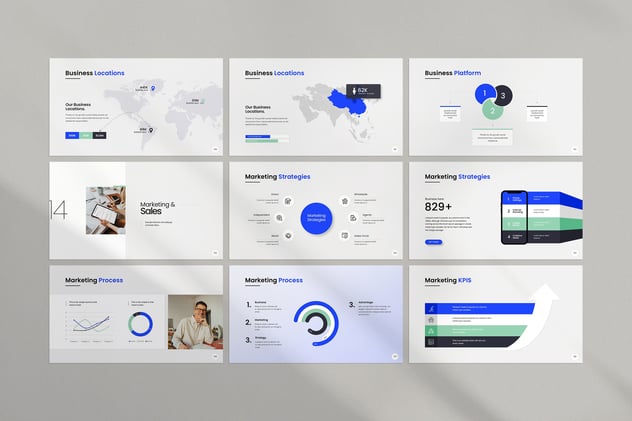 极简主义商务计划书PPT模板 - 顶尖PPT