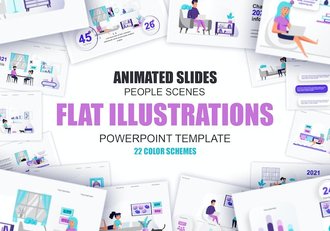 自由职业远程办公插画PPT模板 - 顶尖PPT