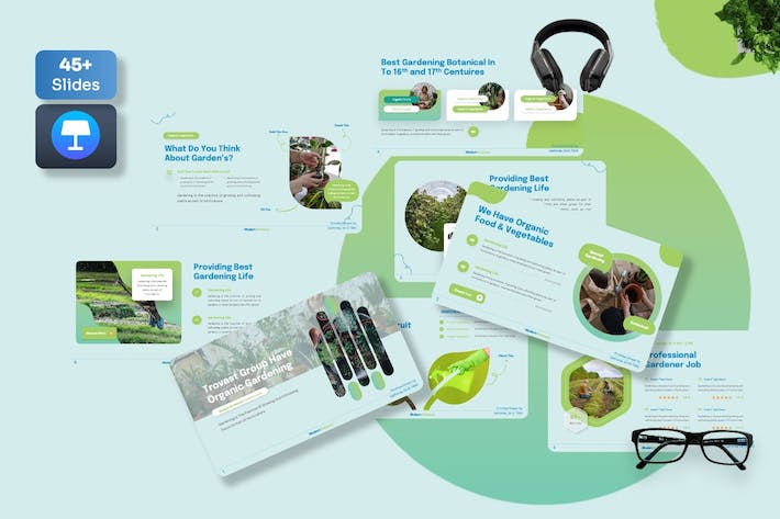 园艺植物品牌推广宣传Keynote模板 - 顶尖PPT