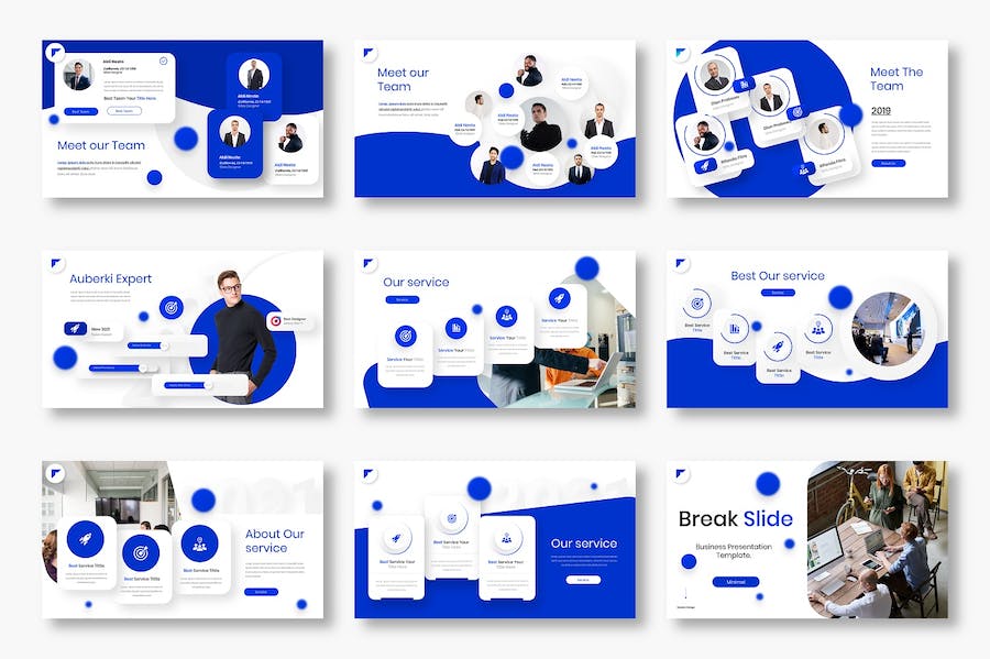 微立体圆形虚化欧美商务商业通用keynote模板 - 顶尖PPT