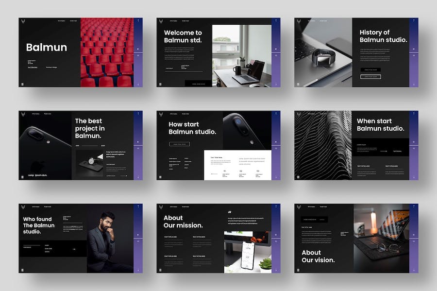 黑色商务产品展示团队介绍通用keynote模板 - 顶尖PPT