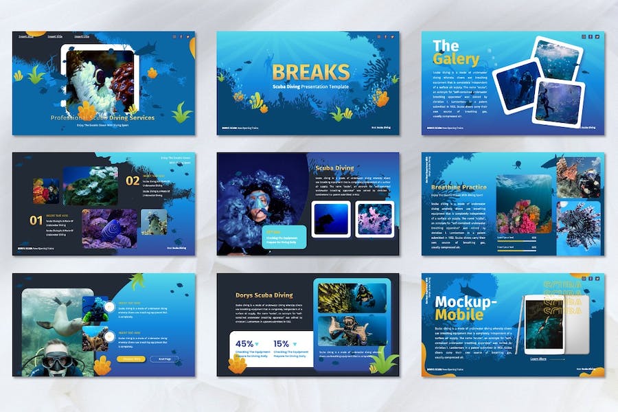 潜水运动水上活动推广宣传Keynote模板 - 顶尖PPT
