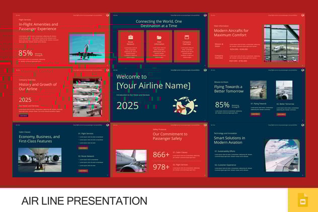 航空运输行业品牌宣传PPT模板 - 顶尖PPT