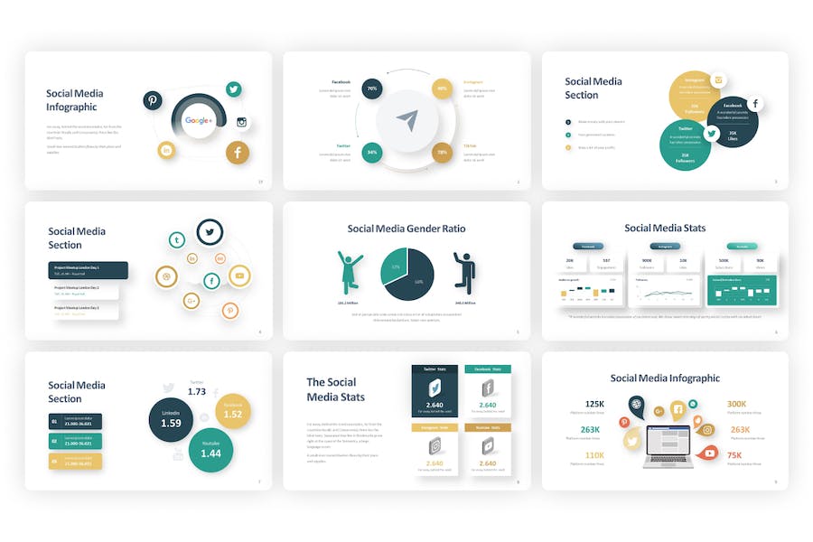 社交媒体平台数据分析对比PPT模板 - 顶尖PPT