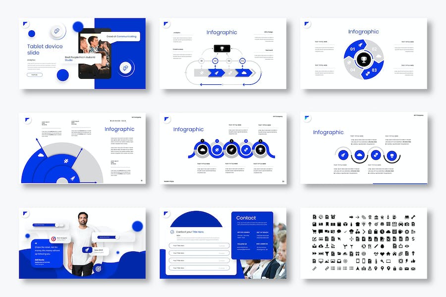 微立体圆形虚化欧美商务商业通用keynote模板 - 顶尖PPT