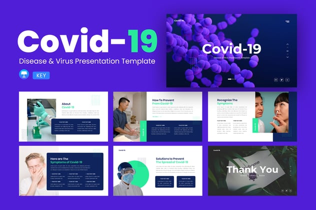 疾病与病毒介绍防控措施数据统计keynote模板 - 顶尖PPT