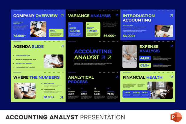 财务会计分析业绩报告PPT模板 - 顶尖PPT