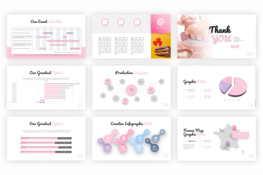 粉色唯美糖果超甜PPT模板 - 顶尖PPT