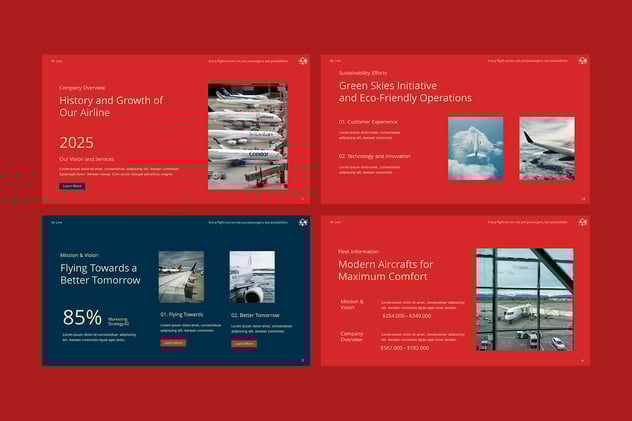航空运输行业品牌宣传PPT模板 - 顶尖PPT