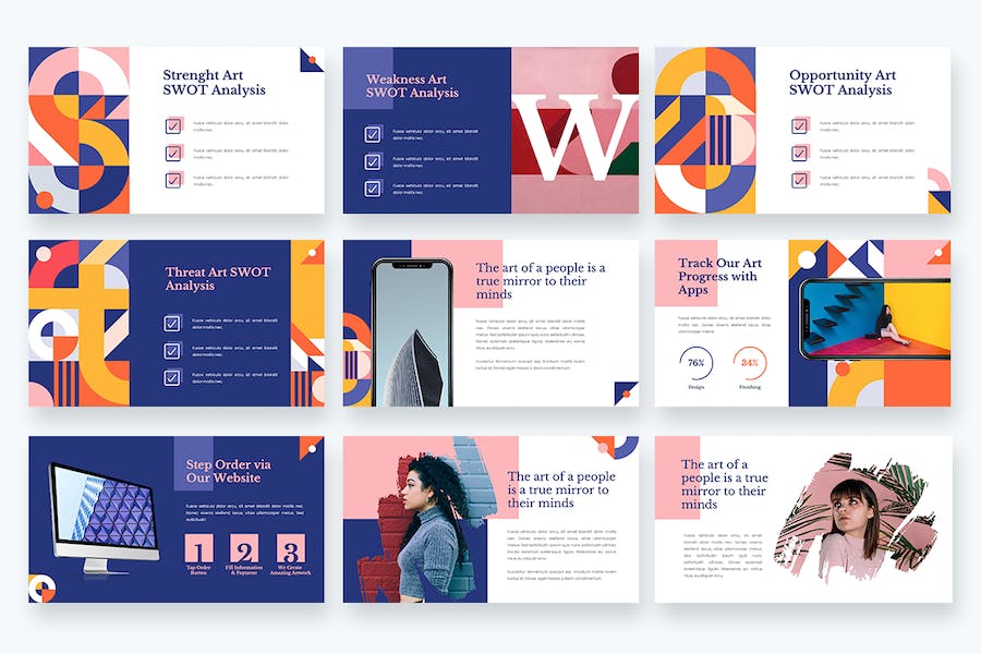 几何色块图形keynote模板 - 顶尖PPT