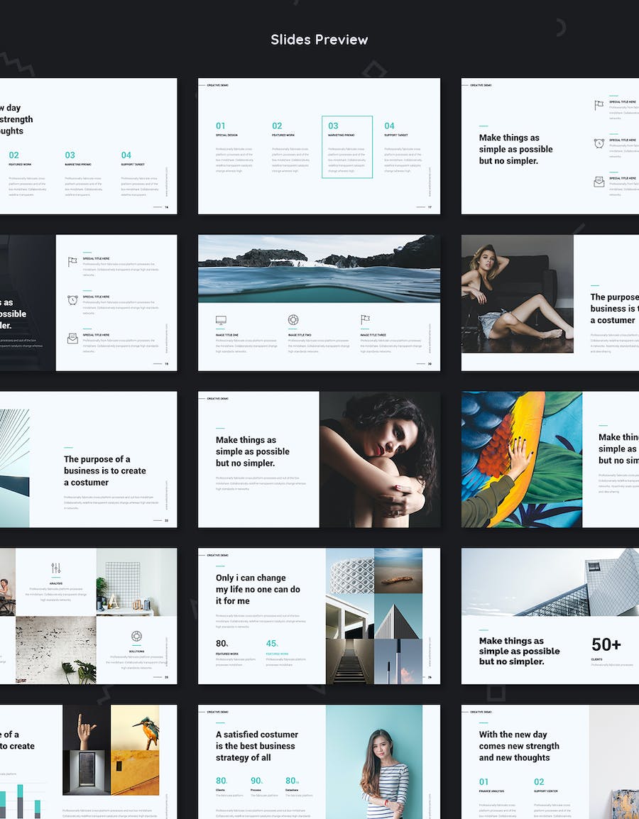 极简风格欧美商务多用途图形图表keynote模板 - 顶尖PPT