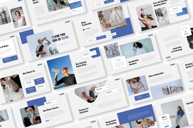 健康饮用水纯净水主题PPT模板 - 顶尖PPT