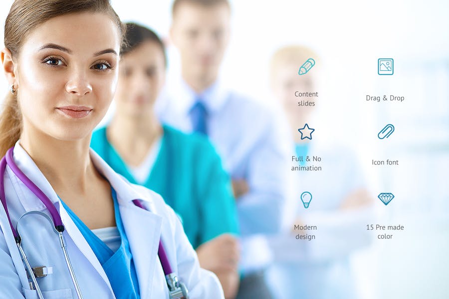 医学知识教学课程内容展示PPT模板 - 顶尖PPT