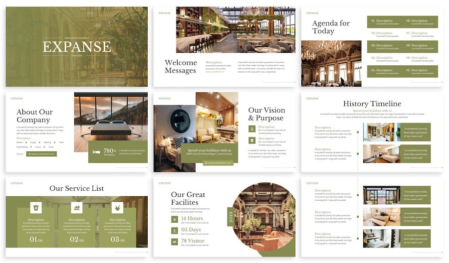 酒店环境展示PPT模板 - 顶尖PPT