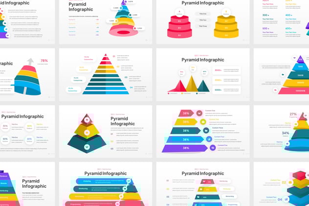 金字塔图形可视化展示PPT模板 - 顶尖PPT