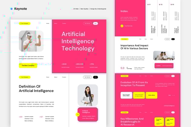 现代技术人工智能主题专业展示Keynote模板 - 顶尖PPT