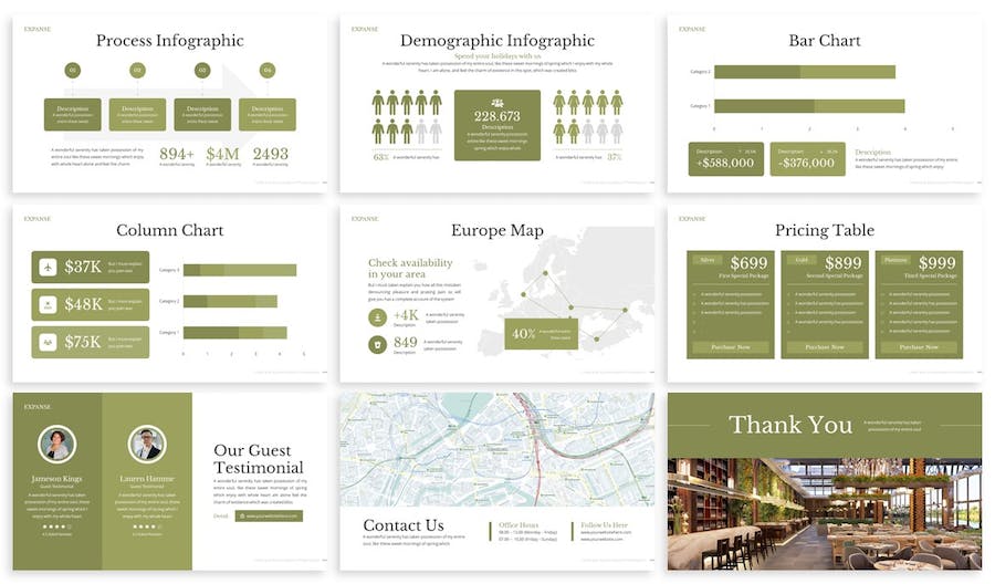 酒店环境展示PPT模板 - 顶尖PPT