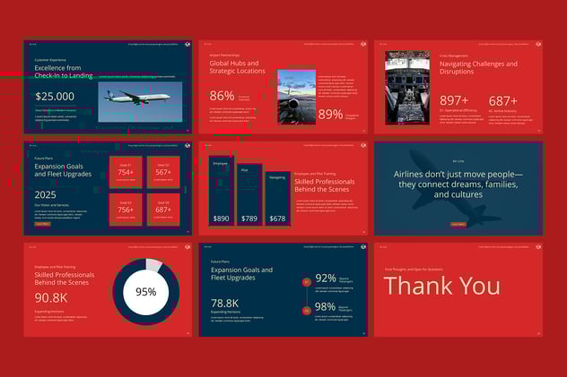 航空运输行业品牌宣传PPT模板 - 顶尖PPT