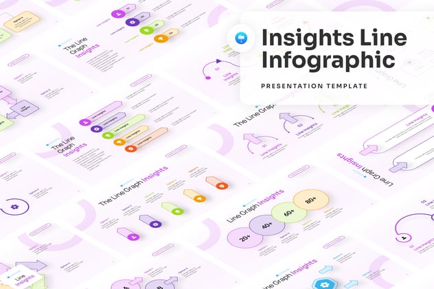 彩色线条步骤流程图形keynote模板 - 顶尖PPT