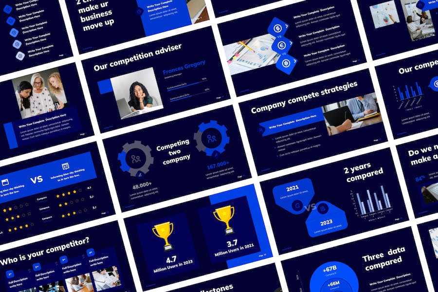 竞争分析市场调研策略方案PPT模板 - 顶尖PPT