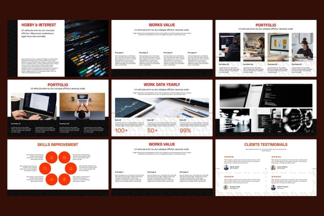 黑橙配色求职简历keynote模板 - 顶尖PPT