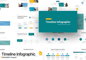 项目发展时间线可视化信息图PPT模板 - 顶尖PPT