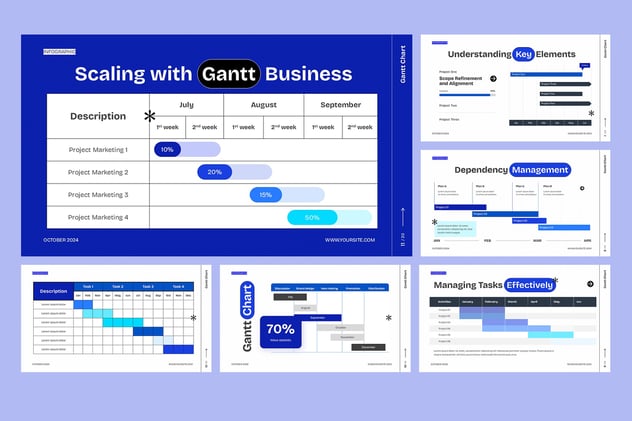 甘特图项目计划管理PPT模板 - 顶尖PPT